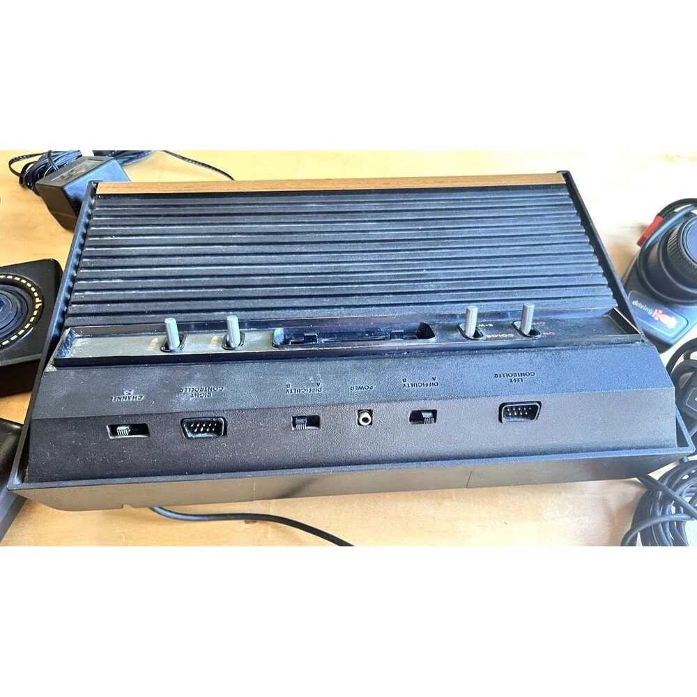 Atari 2600 4-Switch Console AV Mod Combat 2 Joysticks 2 Paddles Lot Tested